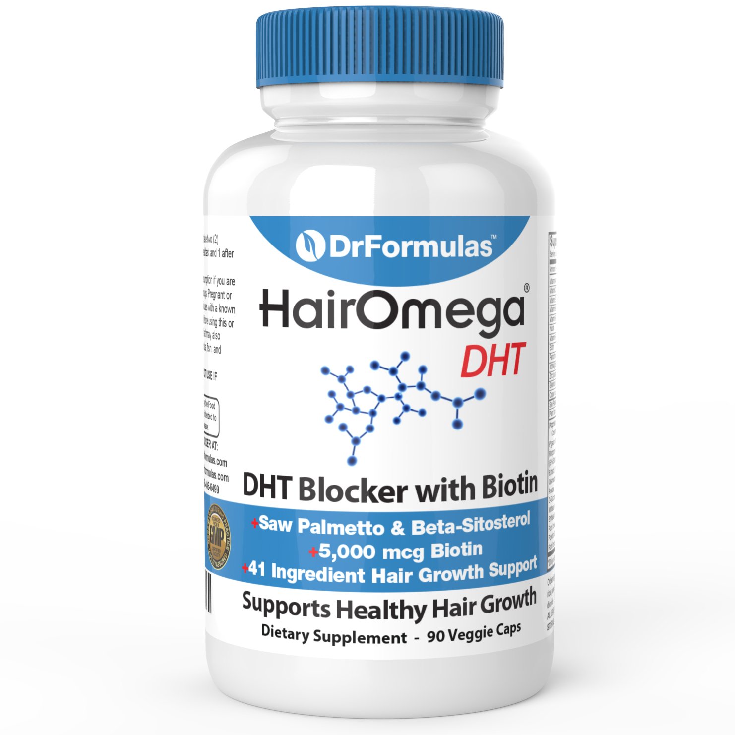 Hairomega DHT Blocker with Biotin Advanced Hair Growth Supplements 90 Tablets